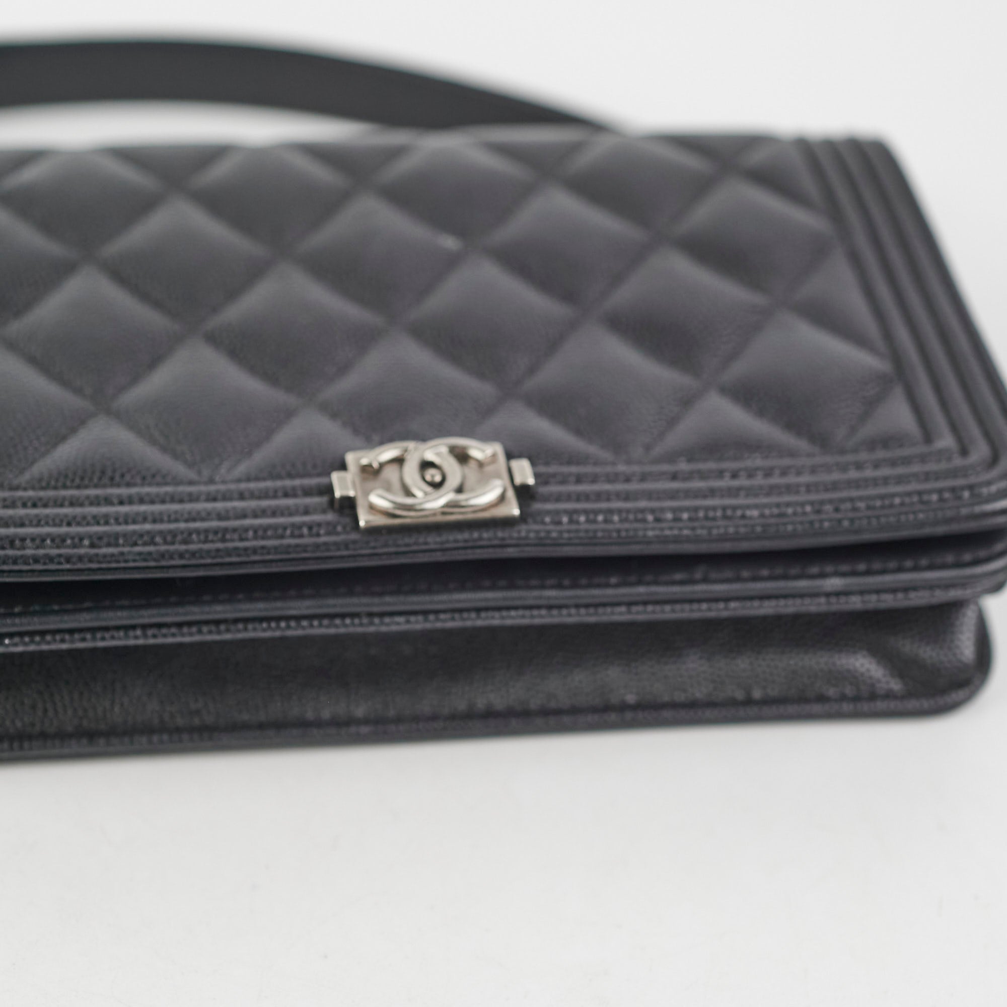 Chanel Caviar Leather Boy Wallet on Chain WOC Black Crossbody Bag - Luxury Designer Handbag for Women, Perfect for Parties, Dating & Evening Events