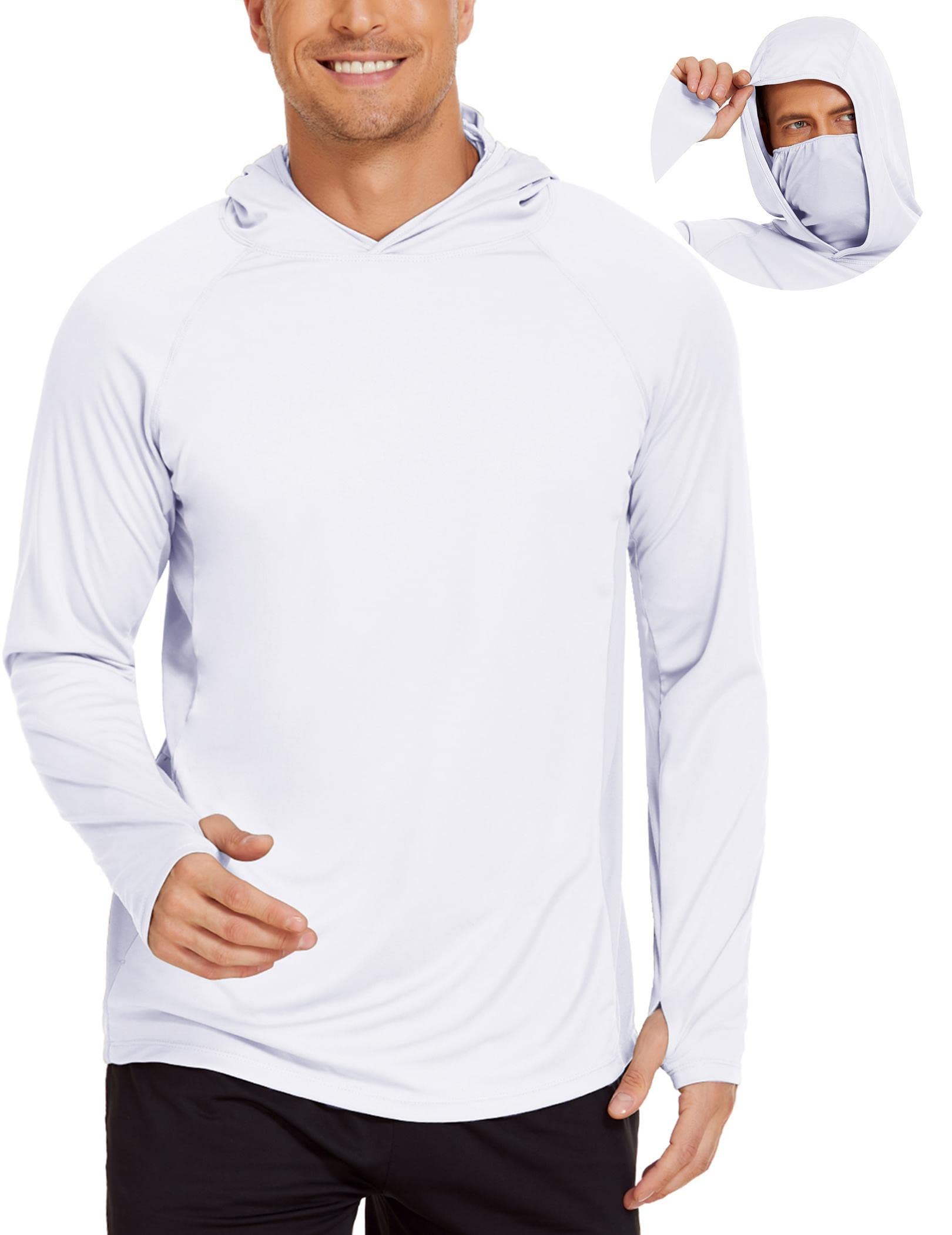 COOrun UPF 50 Men's Hooded Sun Shirt - Fishing & Hiking Rash Guard