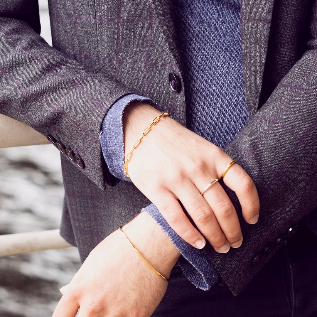 Men's Gold Paperclip Chain Bracelet - Stylish Minimalist Jewelry for Everyday Wear & Special Occasions