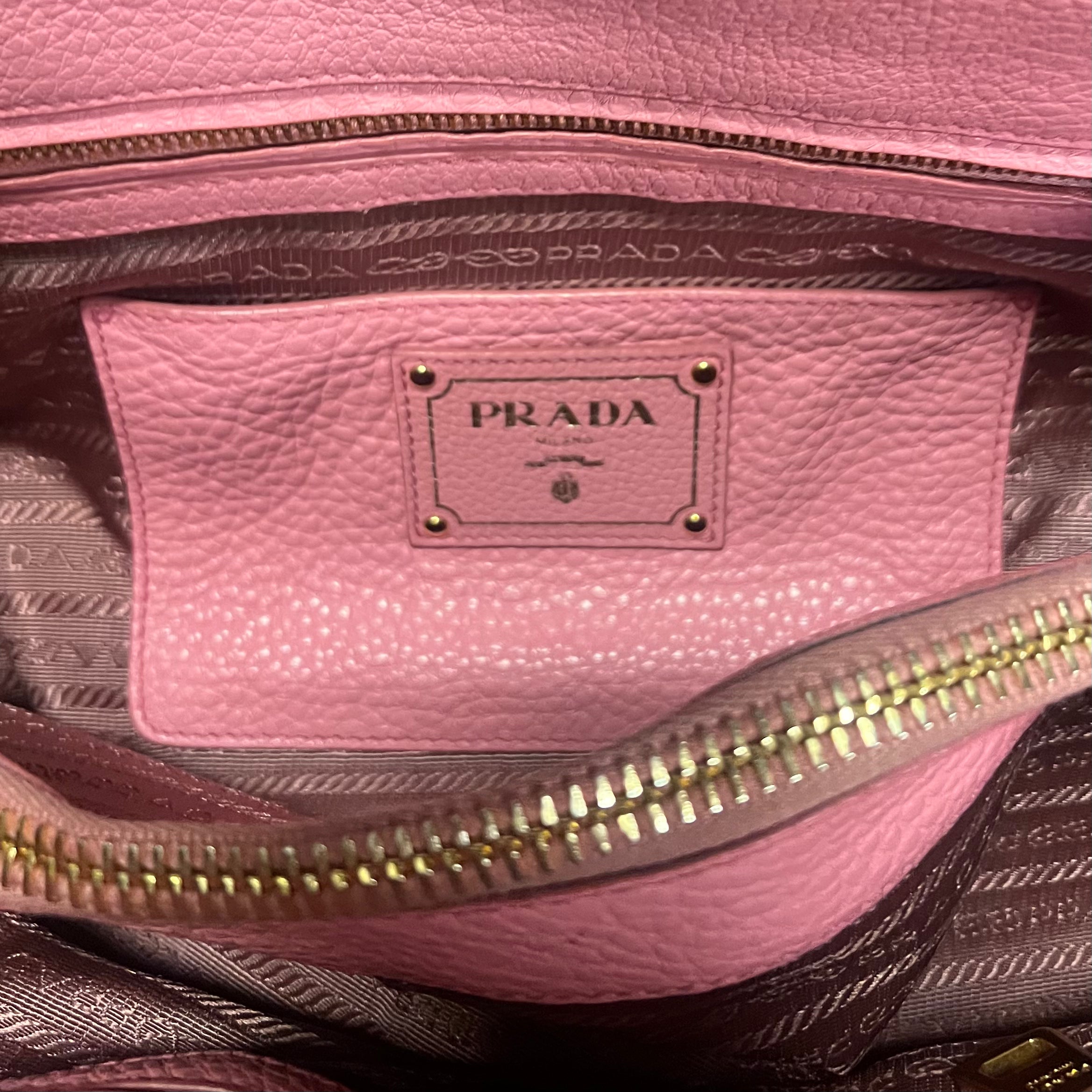 PRADA Vitello Daino Leather Top Handle Shoulder Bag for Women | Luxury Designer Handbag for Work, Travel & Evening Events