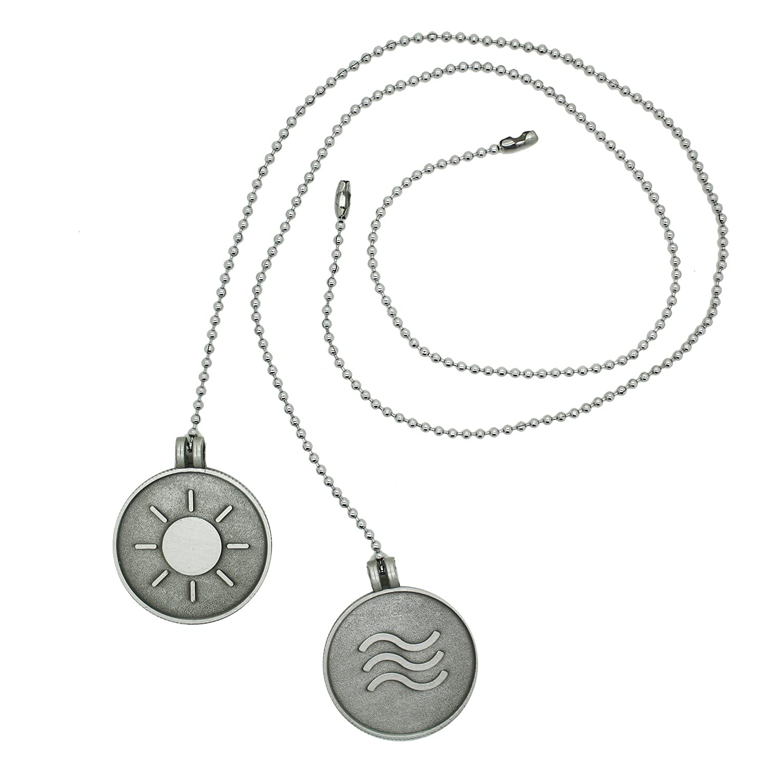 12 Inch Ceiling Fan Pull Chain Extender with Ball Chain Connector - Set of 2 Brushed Nickel Camo Pull Chains for Ceiling Fans & Lights - Perfect for Bedroom, Living Room & Outdoor Patio Fans
