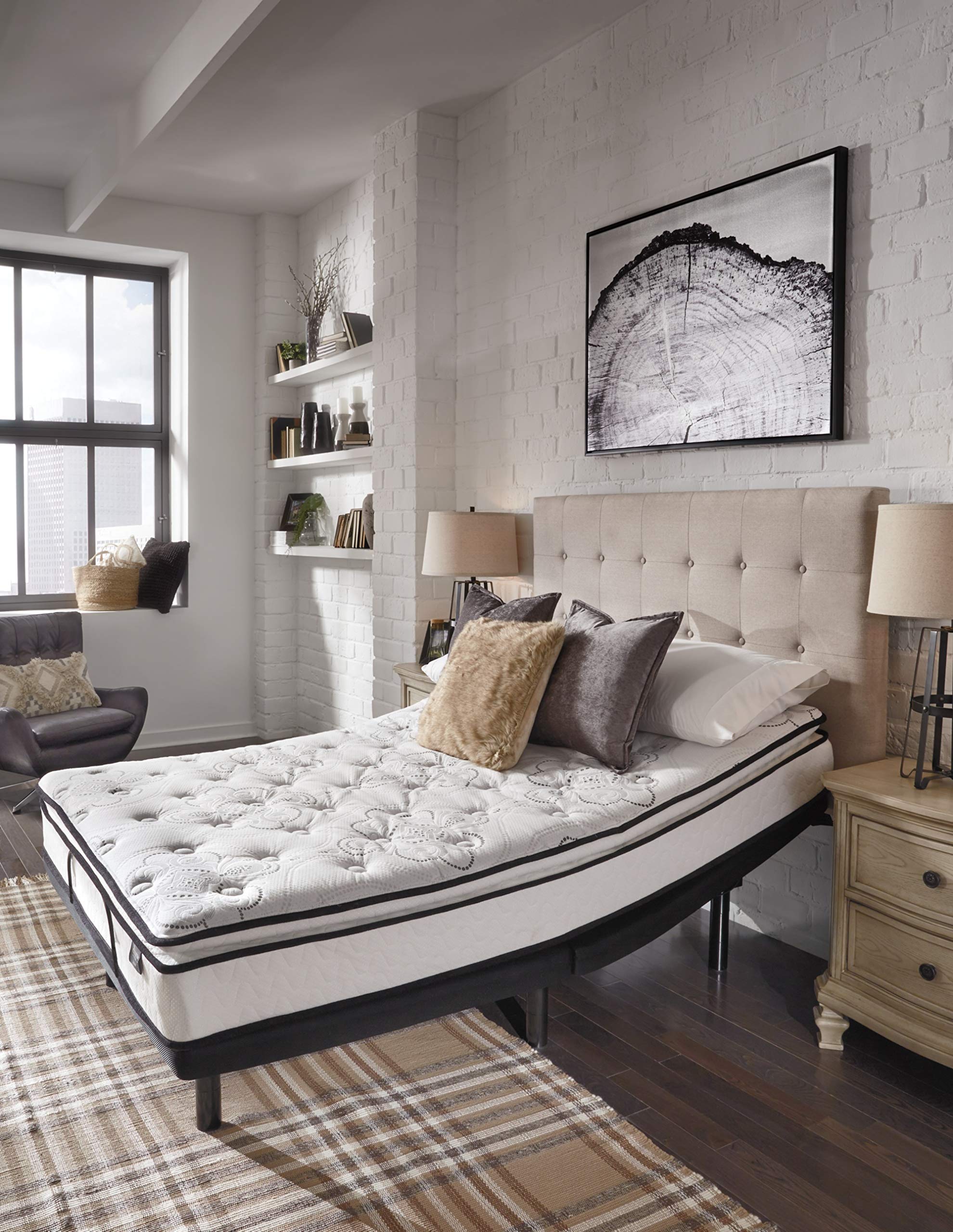 Signature Design by Ashley Adjustable Power Mattress Base with Massage & Remote Control - California King Size - Perfect for Back Pain Relief & Zero Gravity Sleep Position