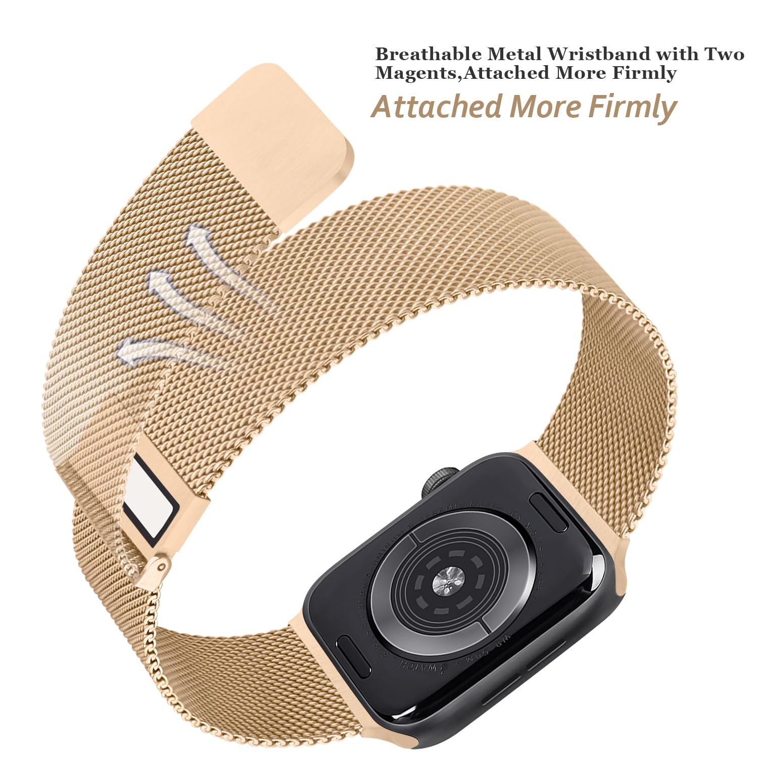 Premium Stainless Steel Mesh Band Compatible with Apple Watch Series 9/8/7/6/5/4/3, Ultra 2/1 & SE - Adjustable Replacement Strap for 38mm/40mm/41mm/42mm/44mm/45mm/49mm - Fashionable Unisex Design for Workout, Office & Everyday Wear