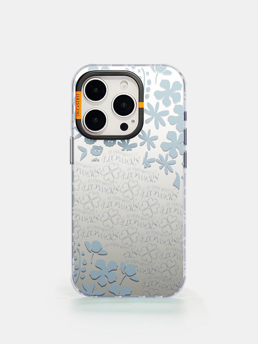 Affirmation & Bush Mirror Case - Soft Blue Phone Cover for iPhone & Samsung | Inspirational Design for Daily Motivation & Self-Care