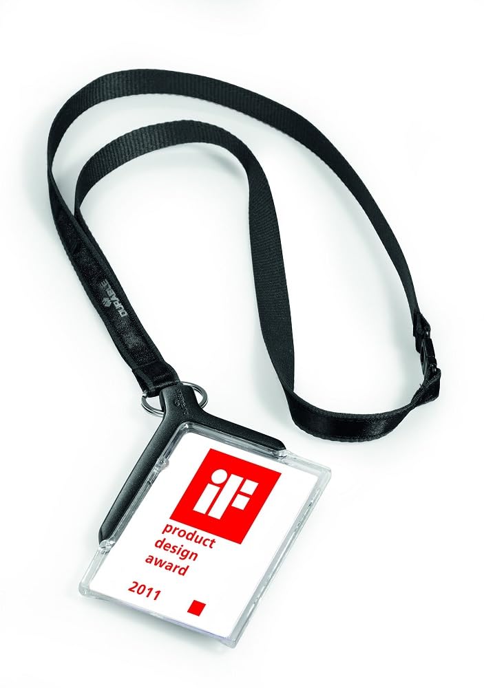Premium Durable Badge Holder with Adjustable Lanyard - 10 Pack Charcoal Black (820758) - Ideal for Conferences, Events, Security ID & Workplace Identification