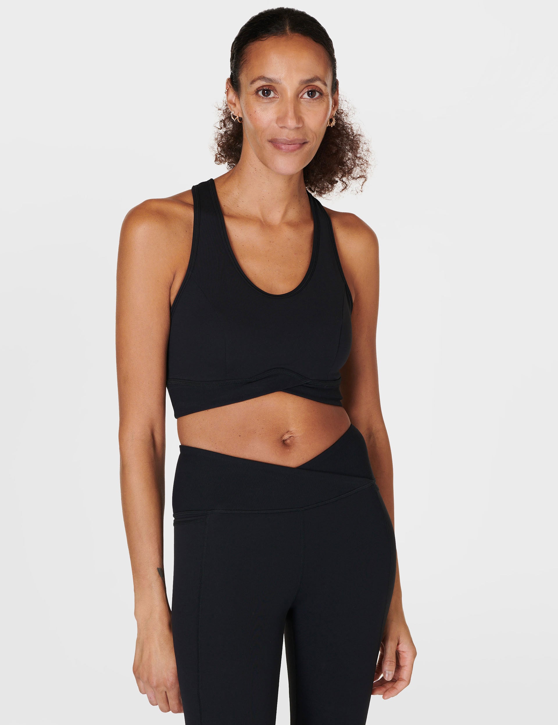 Super Soft Ultra Light Wrap Bra - Wireless Comfort for Yoga, Sleep & Lounge - Black