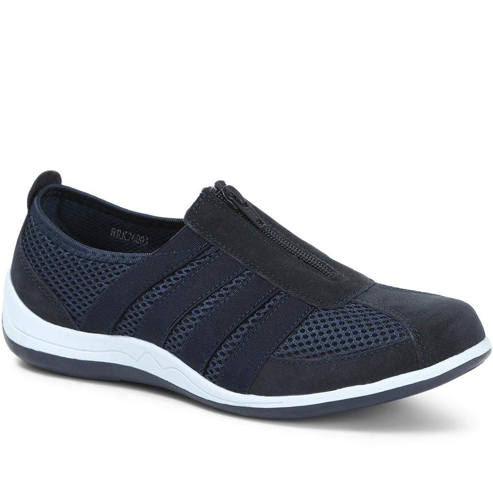 Women's Casual Zip-Up Sneakers - Breathable & Comfortable Walking Shoes for Women - Lightweight Slip-On Trainers for Running, Gym & Everyday Wear