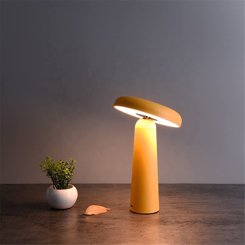 Rechargeable USB Cordless LED Desk Lamp - Yellow, 218mm x 140mm - Perfect for Bedroom, Office, Hotel & Night Light Gift | Dimmable Reading Light for Study, Work & Relaxation