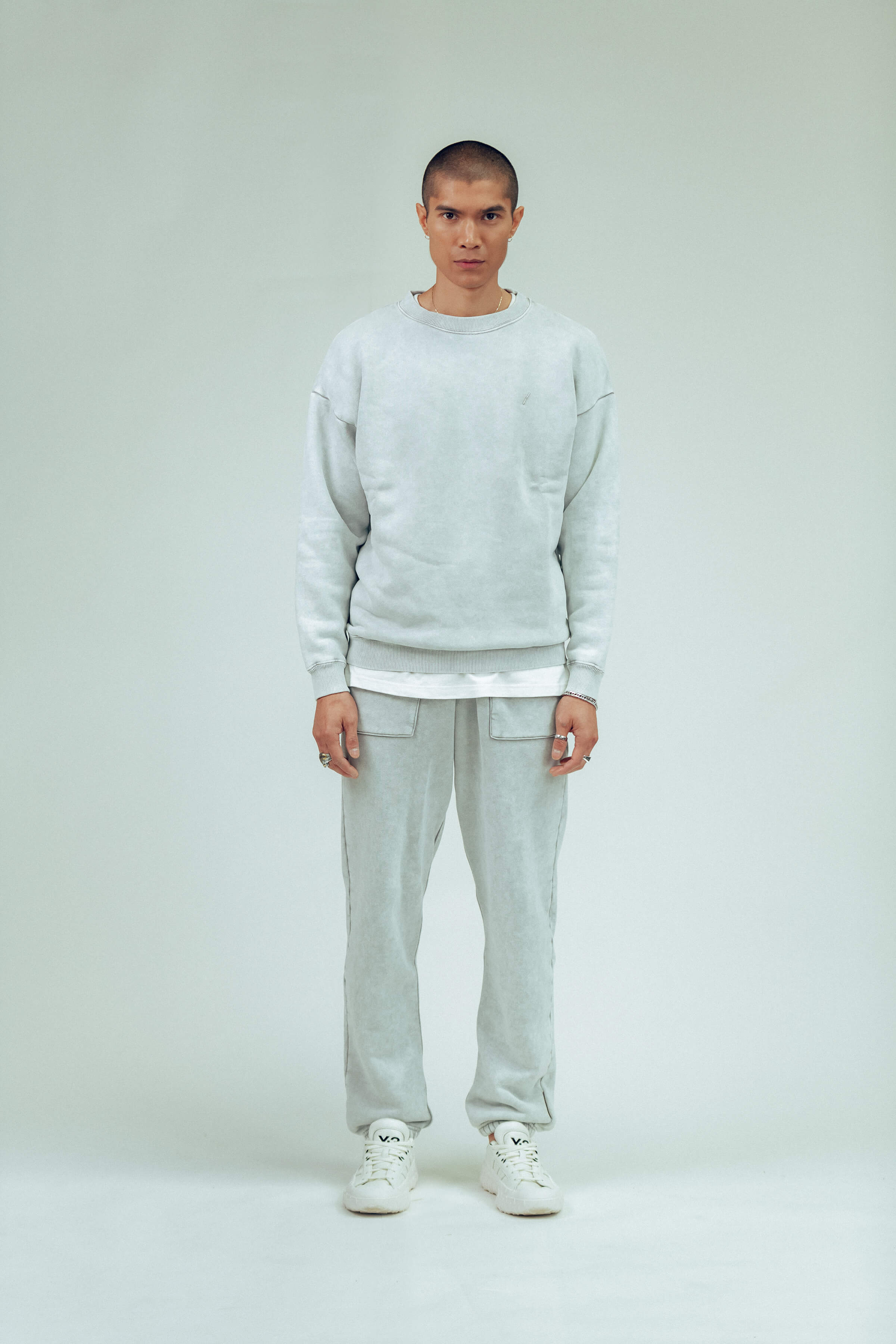 530 Washed Stone Grey Men's Sweatshirt - Soft Cotton Pullover Hoodie for Casual Wear, Street Style & Loungewear