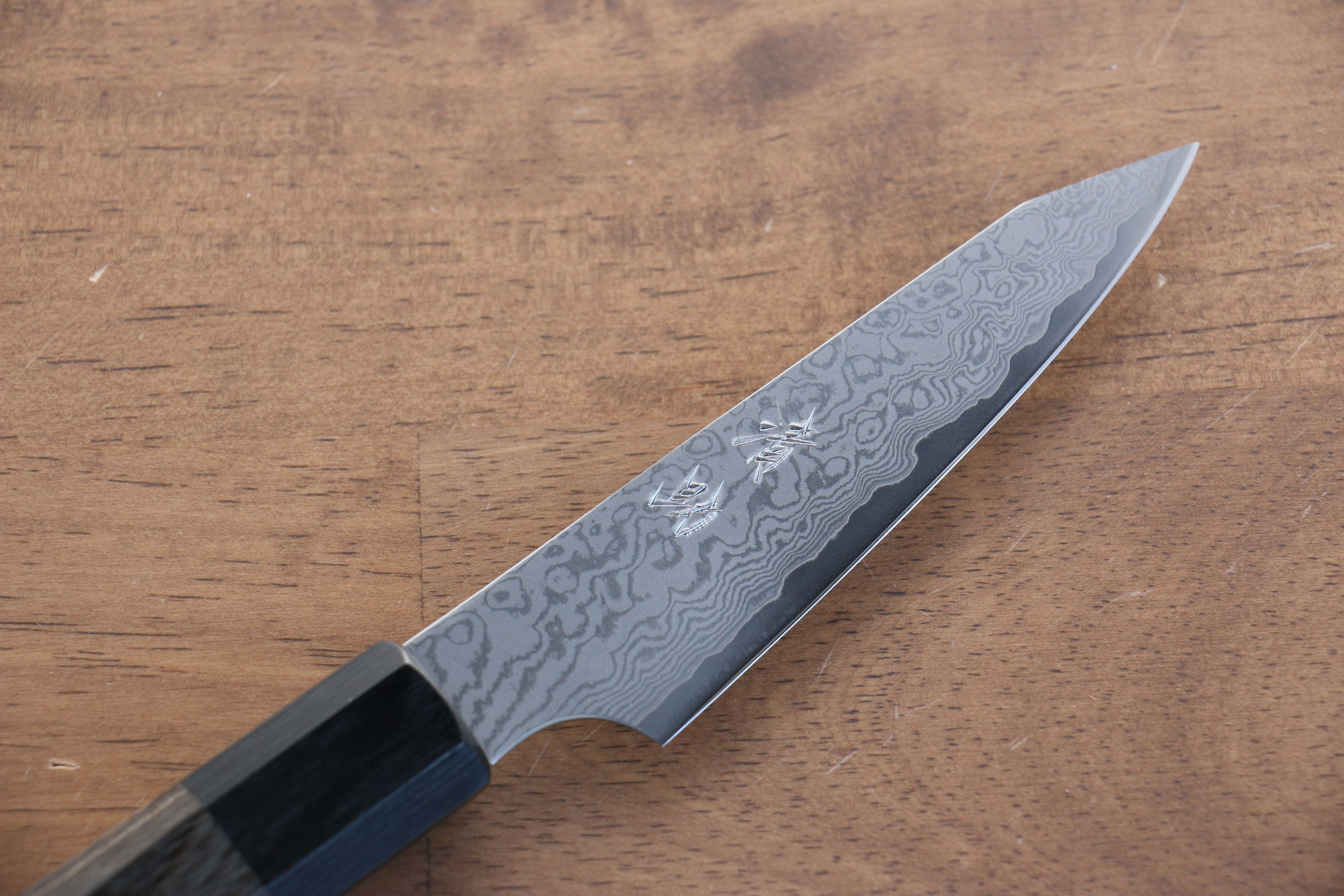 Premium Seisuke VG10 33-Layer Damascus Kiritsuke Petty Utility Knife 105mm - Gray Pakkawood Handle - Perfect for Sushi, Vegetables & Precision Kitchen Tasks