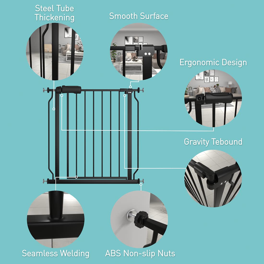 WAOWAO Extra Wide Baby Gate 33.86-38.58