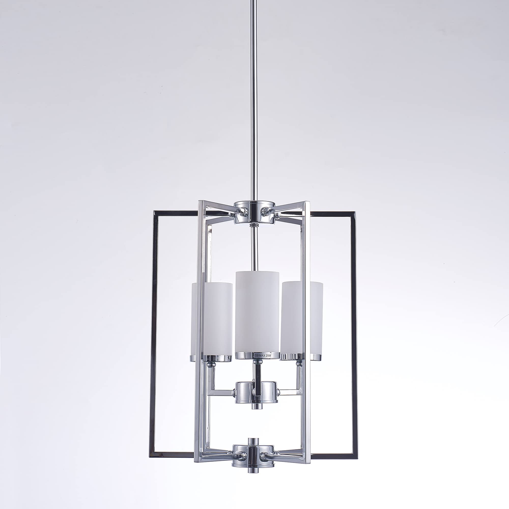 Pasargad Home Riva Collection Modern Metal & Glass Chandelier Lighting Fixture - Elegant Ceiling Light for Dining Room, Living Room, Bedroom Decor