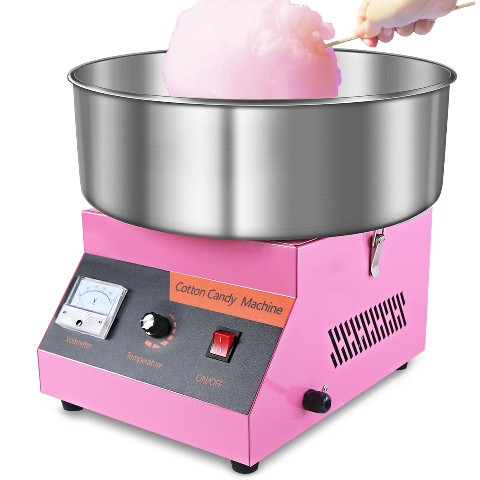 Commercial Cotton Candy Machine 1000W - Stainless Steel Bowl & Sugar Scoop - Easy Safe Cotton Candy Maker for Kids, Home, Parties, Birthdays, Festivals - Perfect for Carnival Booths, School Events, and Fair Concessions