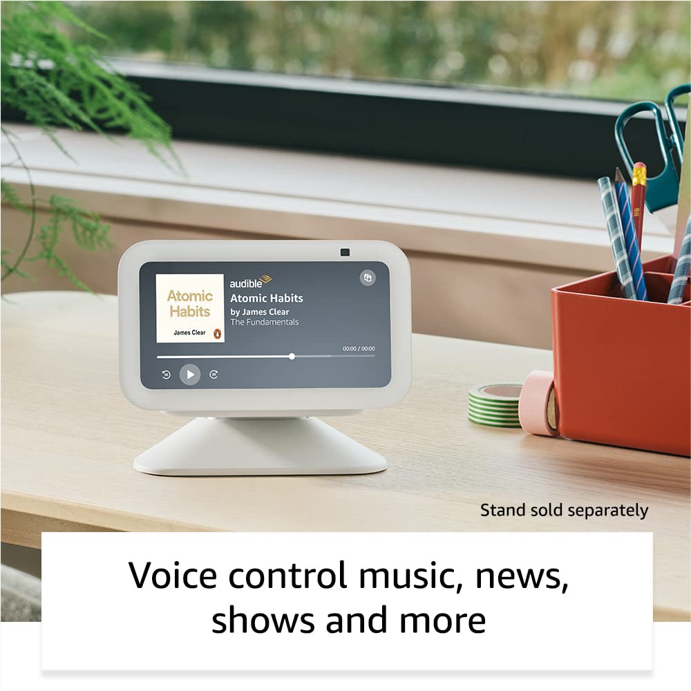 Echo Show 5 (2nd Gen, 2023 Release) - Smart Display with Alexa, HD Touchscreen & Enhanced Sound - Charcoal - Perfect for Bedroom, Kitchen & Home Office