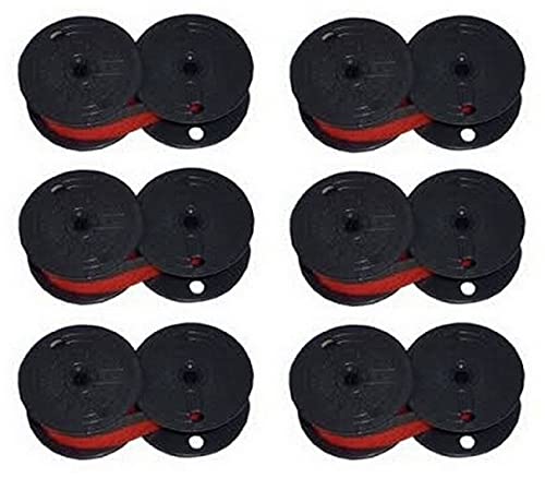 Compatible Replacement Ribbon Cartridge for Olympia EC-5000 & EC-6000 Printers - Black/Red (6-Pack, 934C) - Ideal for Office, Retail, and Banking Documents
