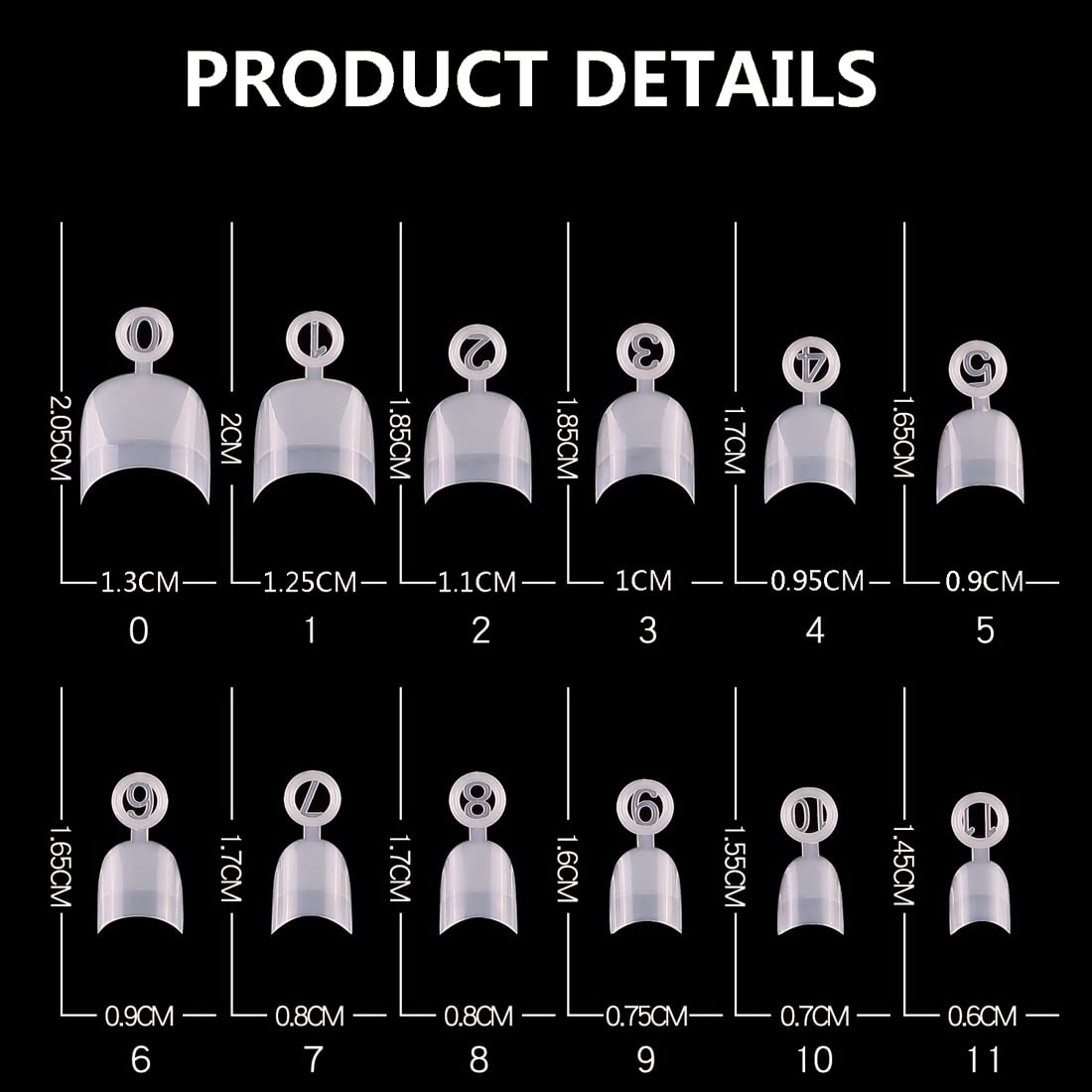 BODYA 600PCS Acrylic French Nail Tips - Short Stiletto Fake Nails for DIY Nail Art, 12 Sizes with Storage Box | Perfect for Salon, Home Manicure & Nail Extension