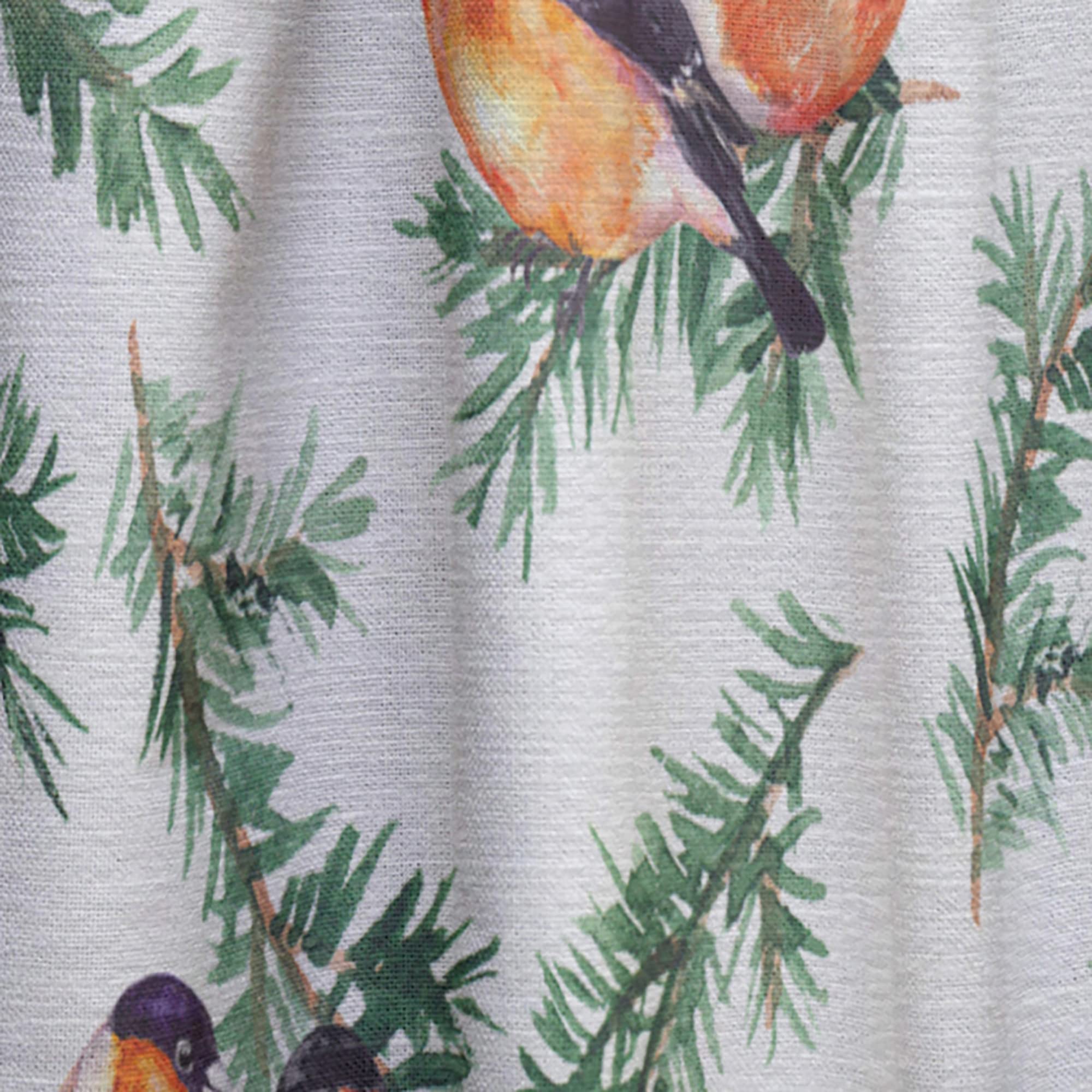 Thermal Insulated Single Panel Curtains - Robin Birds on Pine Branch Design (52x90) for Bedroom & Living Room - Blackout Drapes for Home Decor & Temperature Control