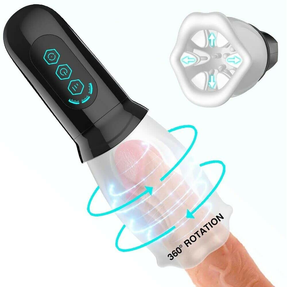 Automatic Rotating Male Masturbator - Penis Stamina Trainer & Cock Massager Stroker for Solo Pleasure & Sexual Performance Enhancement | Adult Toy for Men's Private Use