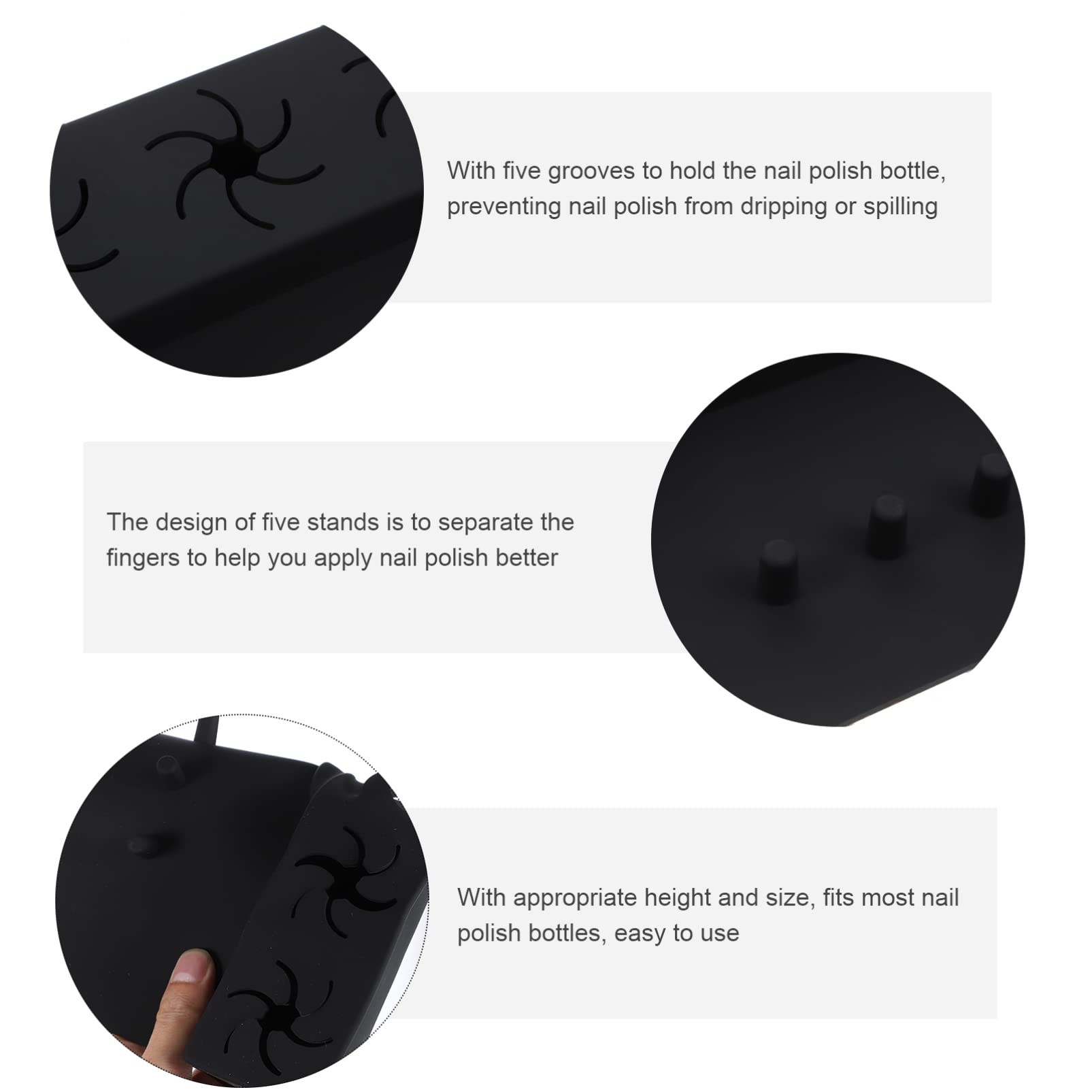 KALLORY Silicone Nail Polish Bottle Holder - Non-Slip Nail Polish Stand for Nail Art & Manicure, Perfect for Salon, Home & Travel Use