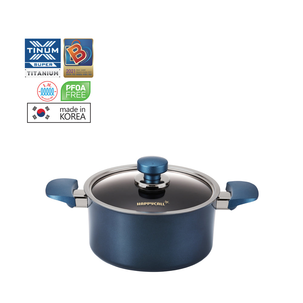HappyCall Classic Titanium IH 20cm Stock Pot (HEA 3003 1193) - Premium Induction Cookware for Soups, Stews & Pasta - Perfect for Home Cooking & Professional Kitchens