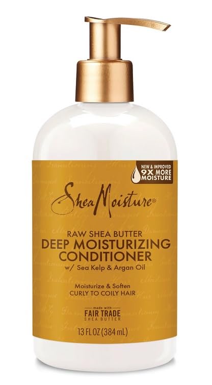 Shea Moisture Raw Shea Butter Deep Moisturizing Conditioner for Curly to Coily Hair - 13oz (384ml) - Hydrating & Nourishing Hair Treatment for Dry, Damaged Hair - Perfect for Daily Use & Natural Hair Care Routine