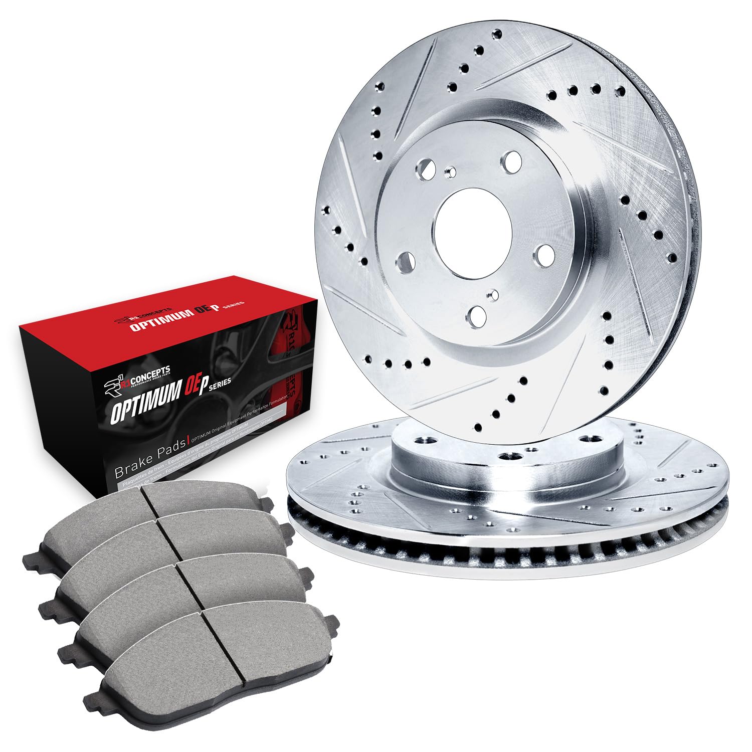 R1 Concepts Premium Front Brake Kit with Semi-Metallic Pads & Rotors - FEC.67039.03 | High-Performance Braking System for Sedans, SUVs & Trucks | Perfect for Daily Commuting & Highway Driving