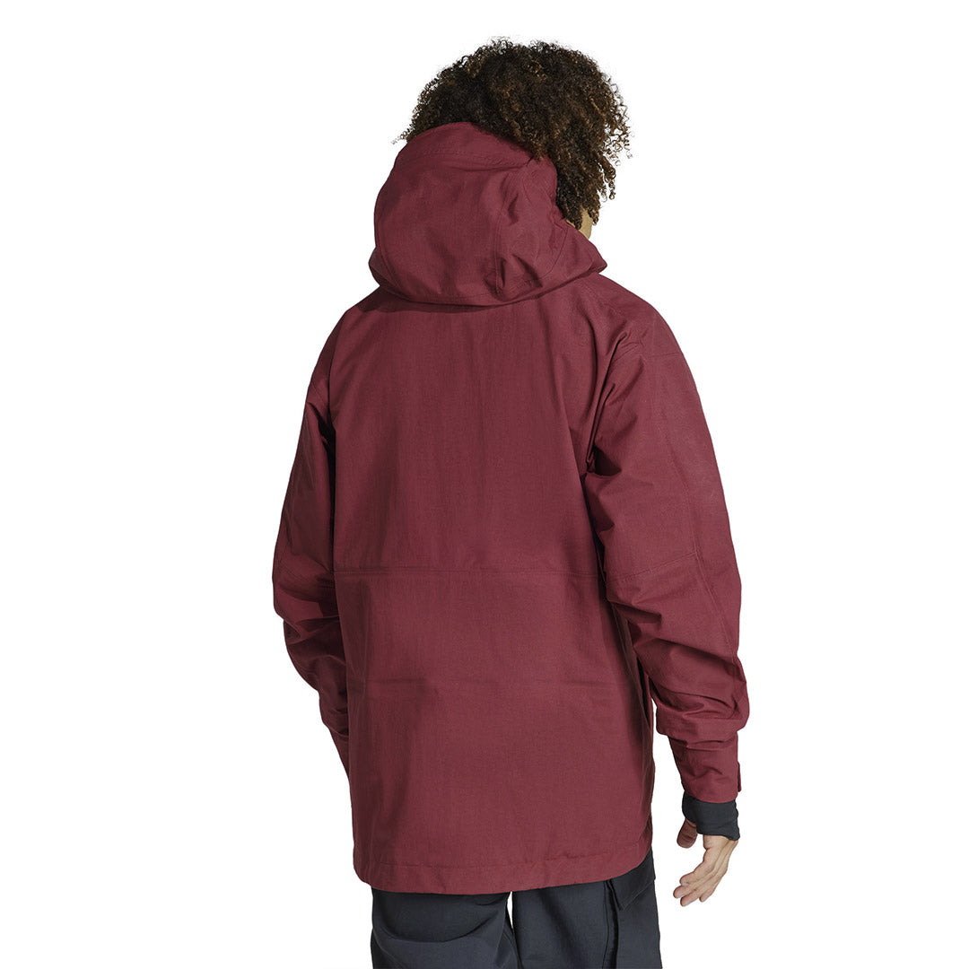 Adidas Men's Terrex Techrock 3 Layer Waterproof Hiking Jacket - Recycled Nylon Rain-Ready Outdoor Shell for Camping & Mountain Climbing (IB4219)