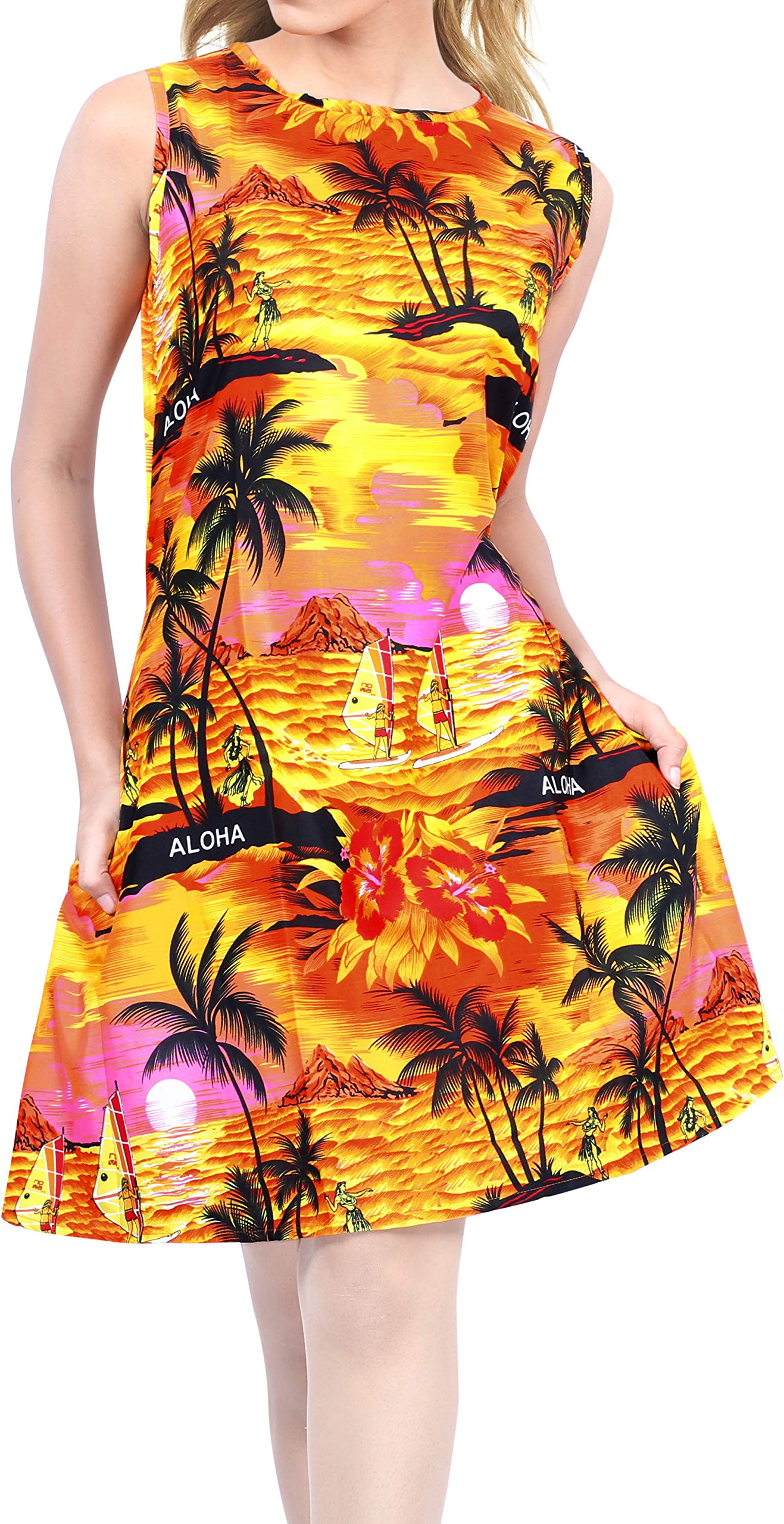 LA LEELA Women's Hawaiian Floral Beach Cover Up - Lightweight Summer Kimono Cardigan for Beach, Pool, Vacation & Boho Party Wear