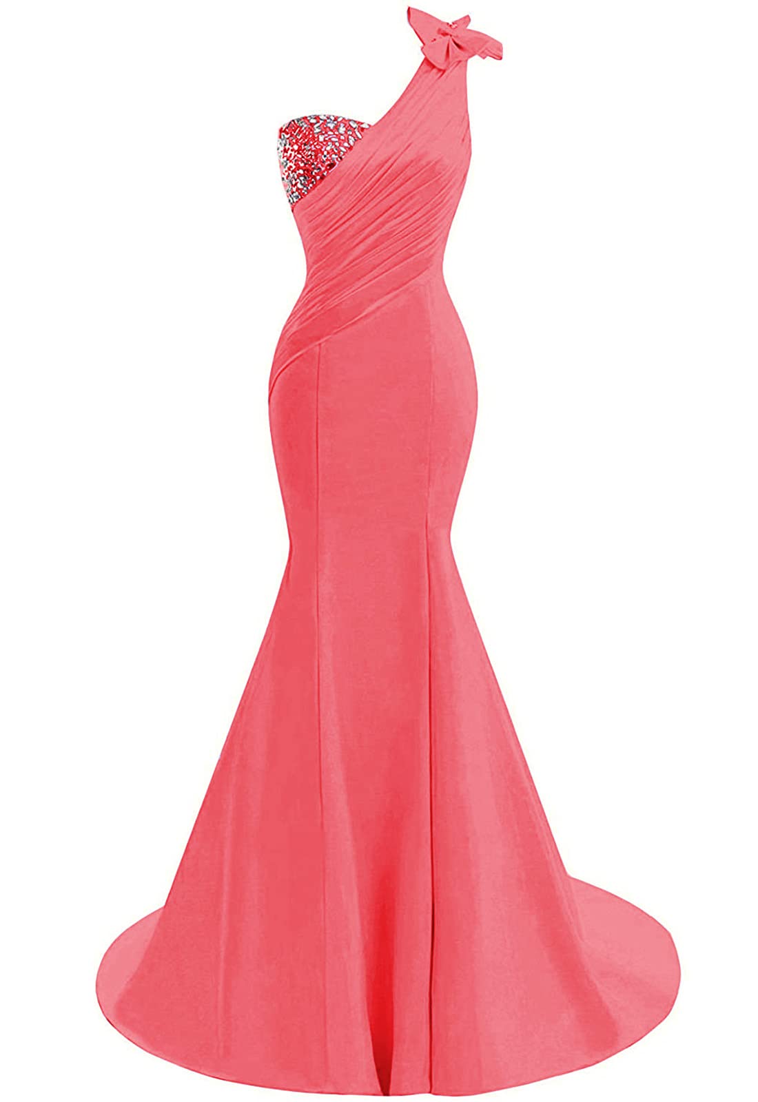 Elegant One Shoulder Satin Mermaid Prom Dress for Women - 2020 Evening Ball Gown | Perfect for Weddings, Homecoming, Pageants & Formal Events