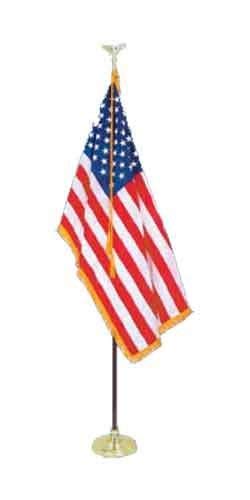8' American Presidential Formal Indoor Flag Set with 8' Pole, Stand & Golden Eagle Topper - Perfect for Offices, Schools, Churches & Auditoriums - Premium US Flag Display for Patriotic Decor & Ceremonial Events