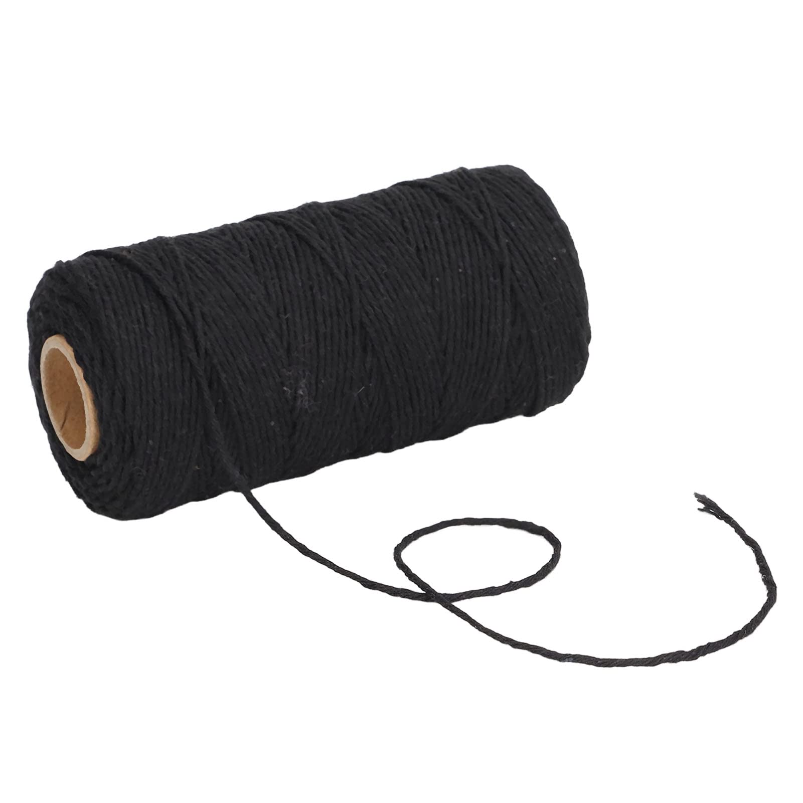 2mm Cotton Macrame Rope Cord - Natural Macrame String for DIY Crafts, Tassel Making & Home Decor | Perfect for Wall Hangings, Plant Hangers & Boho Decor (Black)