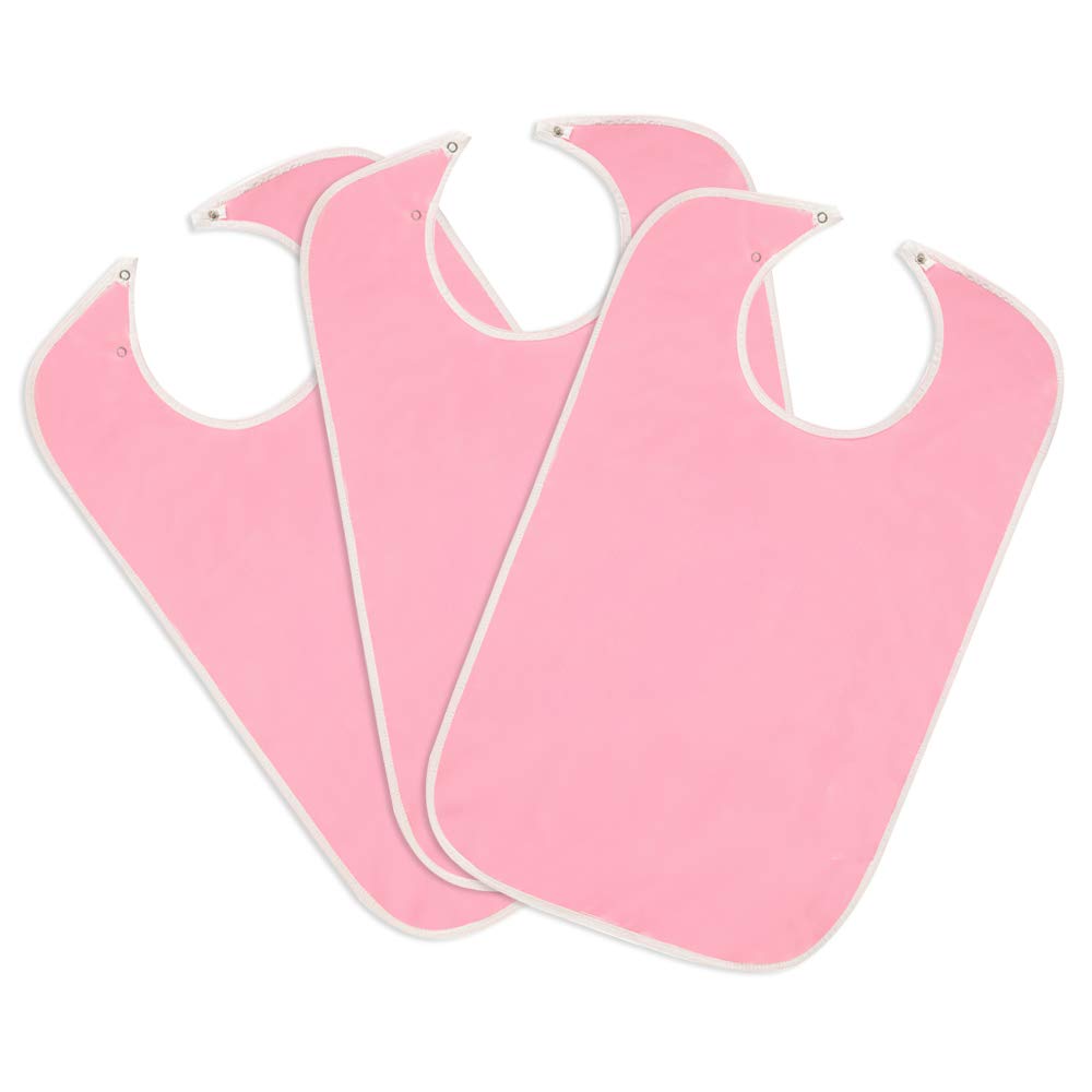 Nobles 6-Pack Terry Cloth Adult Bibs with Vinyl Barrier - 18
