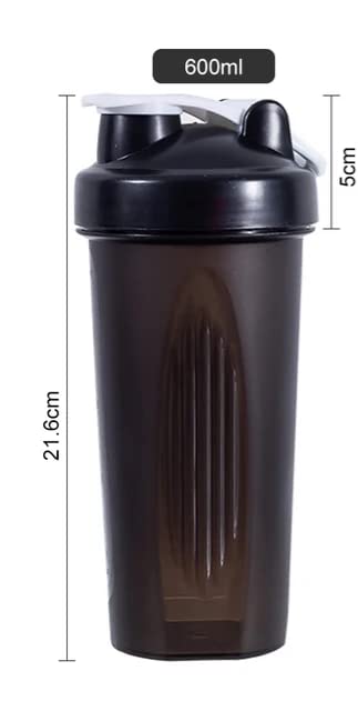 20oz Protein Shaker Bottle with Wire Whisk - 1 Pack Gym Shaker Cup for Pre & Post Workout, Protein Powder Mixing, Sports Drinks - Ideal for Fitness, Bodybuilding & Kitchen Use - Leakproof & Durable Design