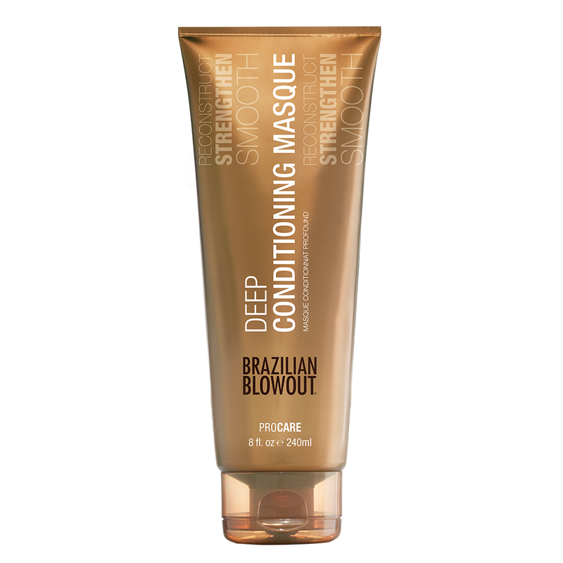Brazilian Blowout Acai Deep Conditioning Hair Mask - 8 oz for Dry, Damaged Hair - Salon-Quality Treatment for Smooth, Shiny Locks at Home