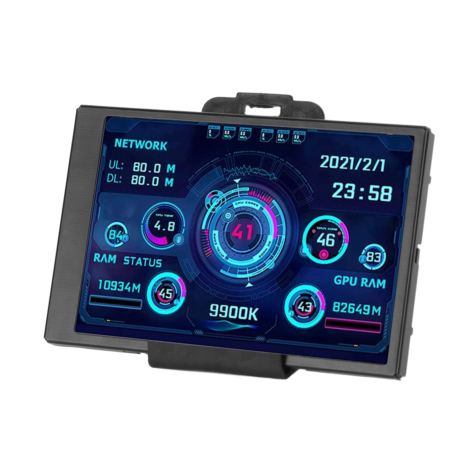 GOWENIC 3.5 Inch USB Mini Secondary Monitor for PC - AIDA64 CPU/HDD Temperature Display Screen with Type-C Port | Computer Case Data Monitor for Gaming & Workstation Setup