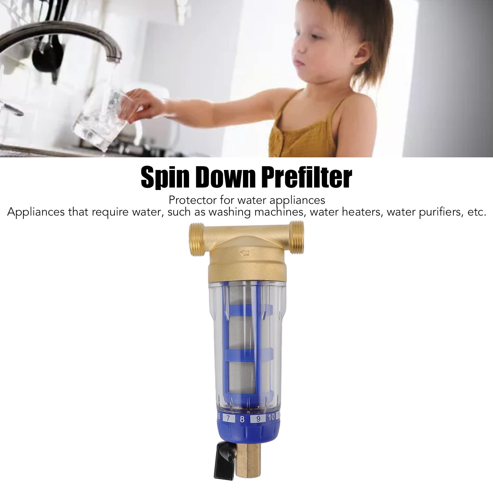 Whole House Spin Down Sediment Water Filter - Reusable Sediment Filter System for Clean Water | Perfect for Well Water, RV & Home Plumbing Protection