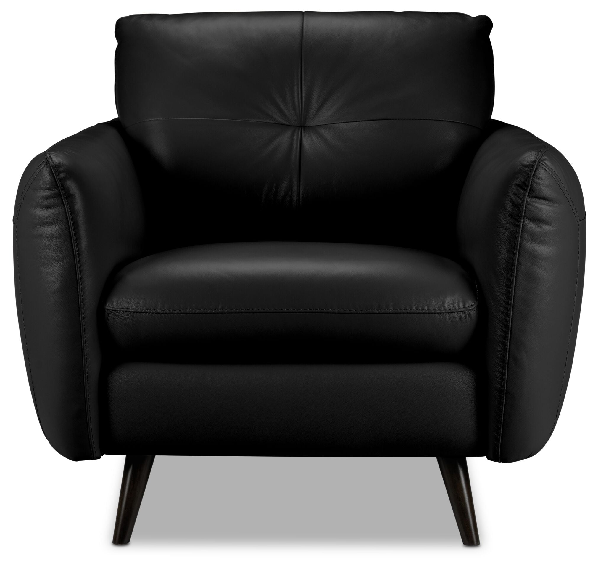 Premium Carlino Genuine Leather Chair - Black | Modern Living Room & Office Furniture for Comfort & Style