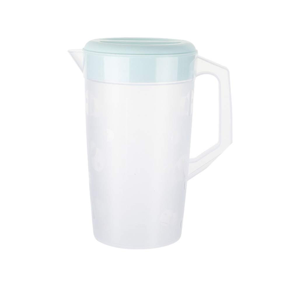 Large 2.5L BPA-Free Plastic Water Pitcher with Lid - Hot & Cold Beverage Dispenser for Iced Tea, Lemonade & Juice - Leakproof Household Drink Pitcher for Fridge, Parties & Outdoor (Blue, 10x10x23cm)