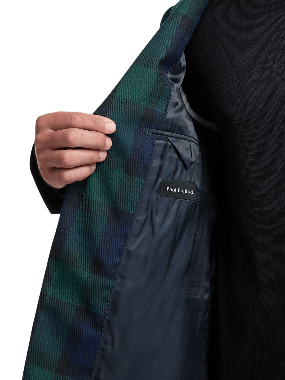 Wool Plaid Single Breasted Notch Lapel Sport Coat for Men - Blue & Green Checkered Blazer - Perfect for Business Casual, Office Wear & Formal Events
