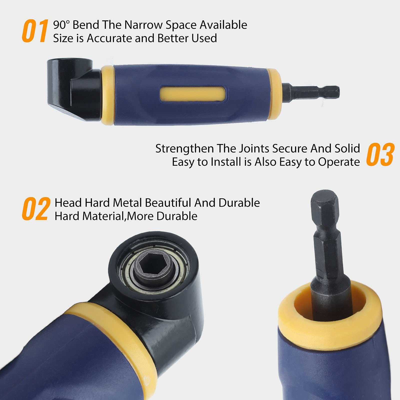 90 Degree Right Angle Air Die Grinder - Powerful Magnetic Drill Attachment for Handheld Wrench | Air-Powered Tool for Metalworking, Automotive Repair & DIY Projects
