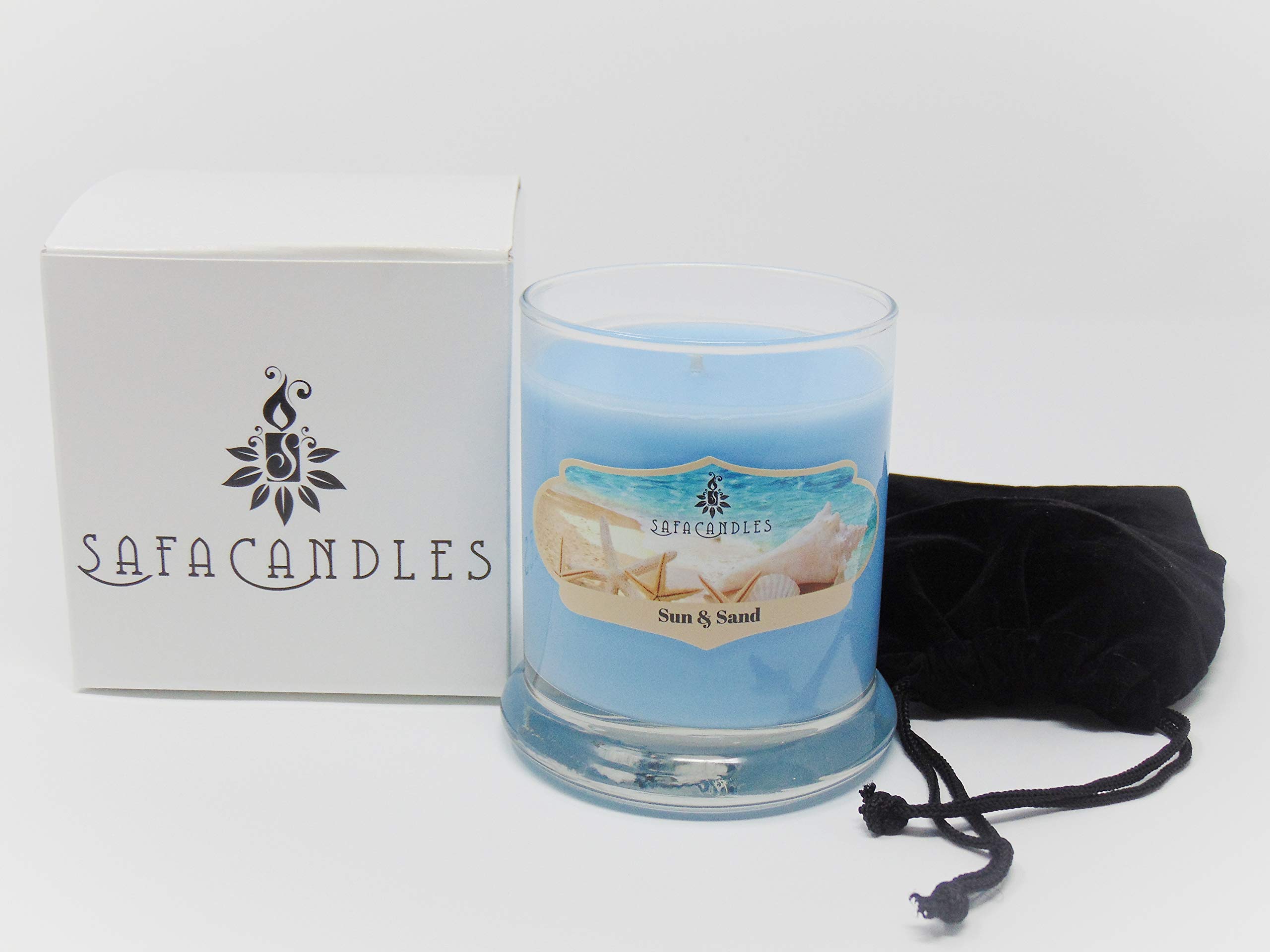 Sun & Sand Luxury Scented Soy Candle - 8.5 Oz Hand-Poured Jar Candle - Long-Lasting Aromatherapy Gift for Women - Made in USA - Perfect for Home, Spa & Relaxation