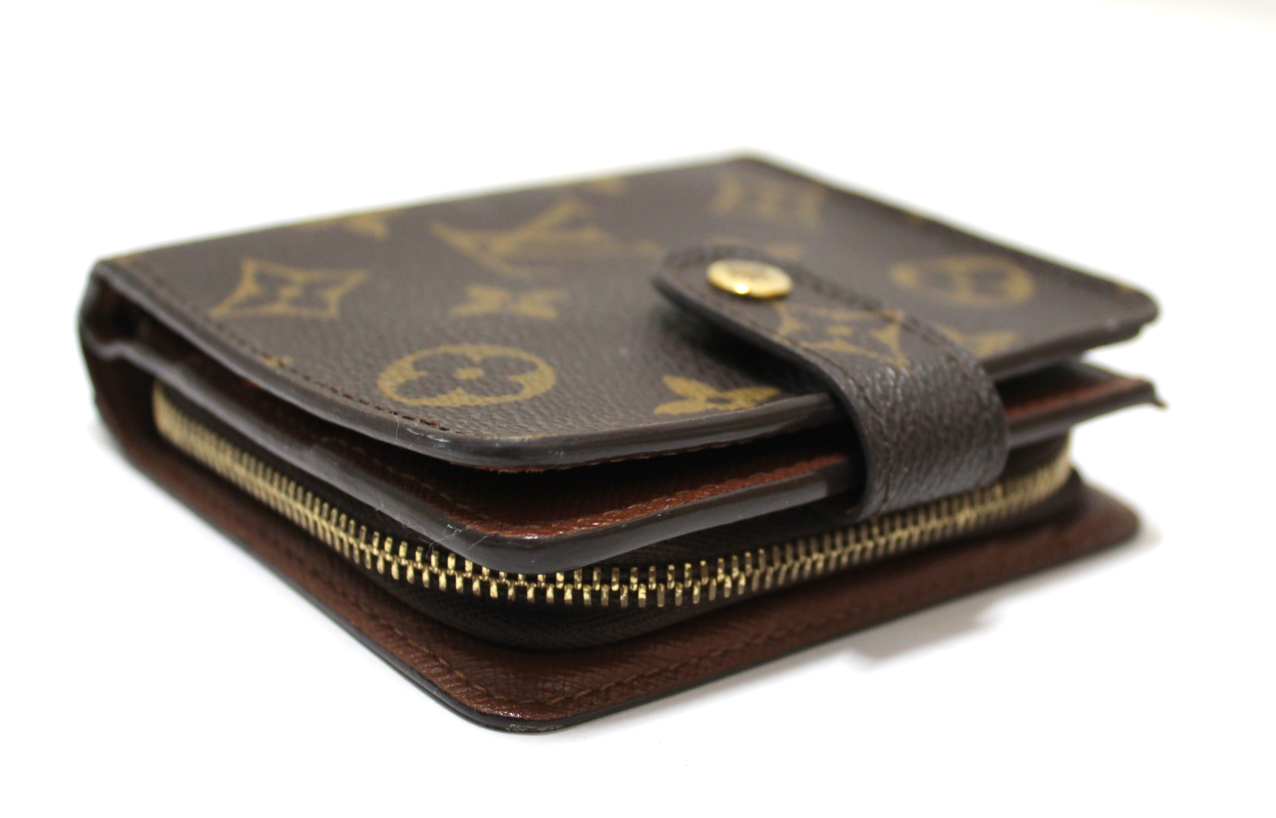 Authentic Louis Vuitton Monogram Canvas Compact Wallet for Women - Medium Size Luxury Bifold Wallet with Card Slots, Perfect for Everyday Use & Gift Giving