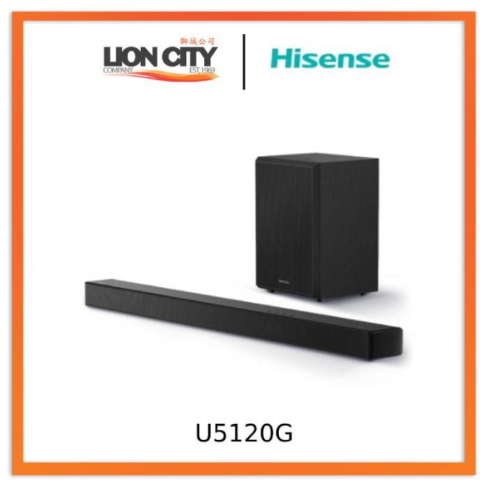 Hisense U5120G 5.1.2 Channel Dolby Atmos Soundbar with Wireless Subwoofer - Premium Home Theater Audio System for Movies, Music & Gaming