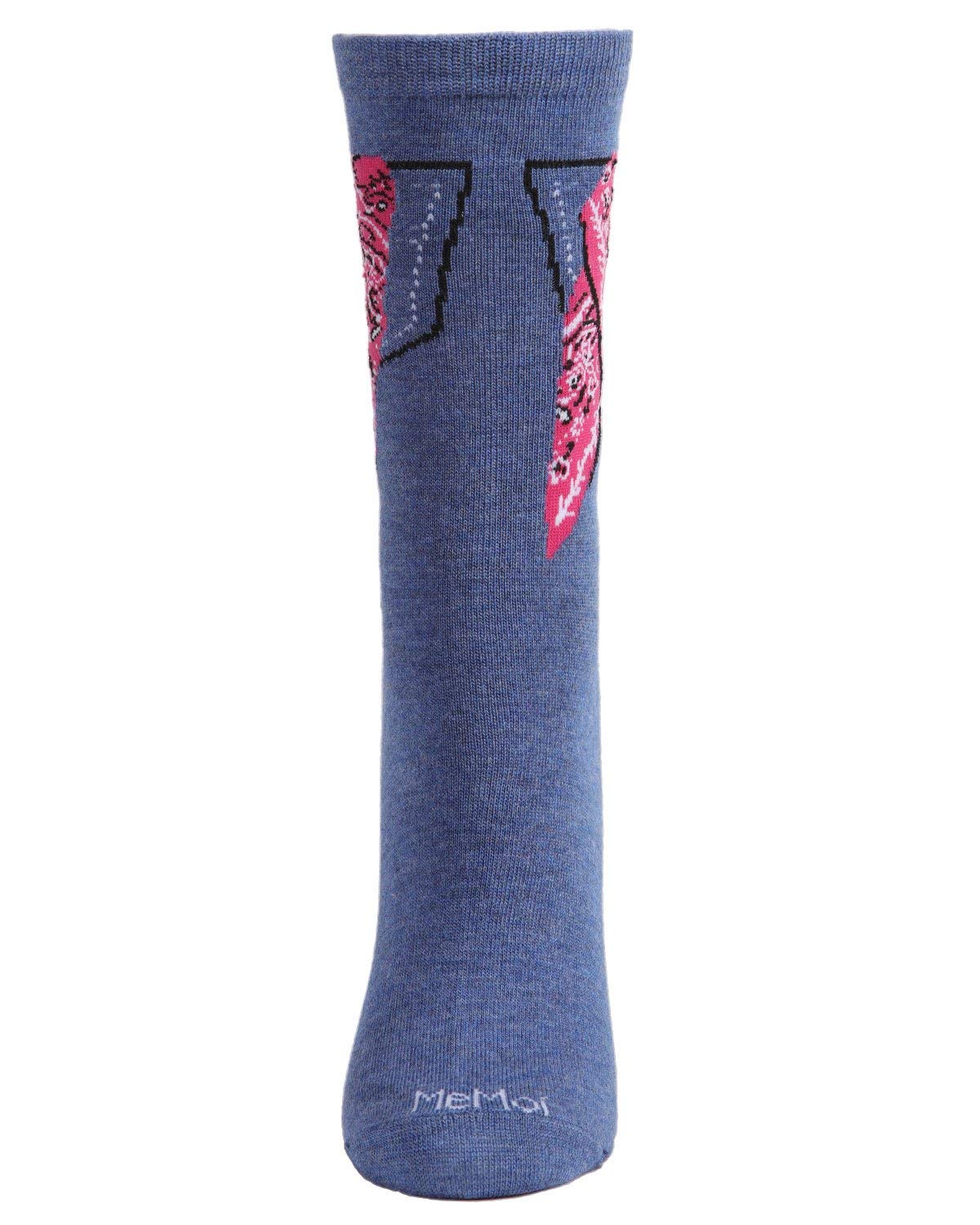 MeMoi Women's Bandana Print Pocket Rayon Blend Crew Socks - Comfortable & Stylish for Casual Wear, Outdoor Activities & Fashion Outfits
