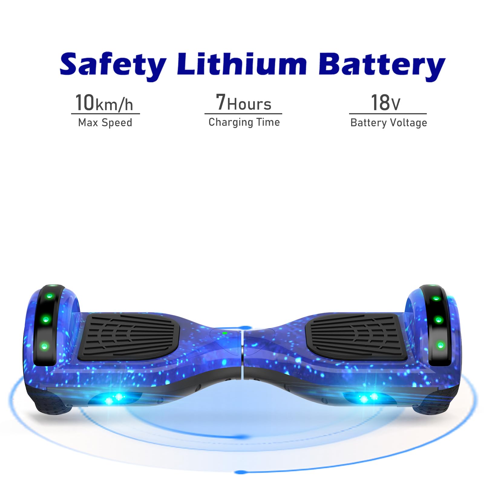 6.5 Inch Self Balancing Hoverboard Scooter with Bluetooth Speaker & LED Lights - Best Electric Hover Board for Kids Ages 6-12 - Perfect for Indoor/Outdoor Riding, Commuting & Fun Gifts