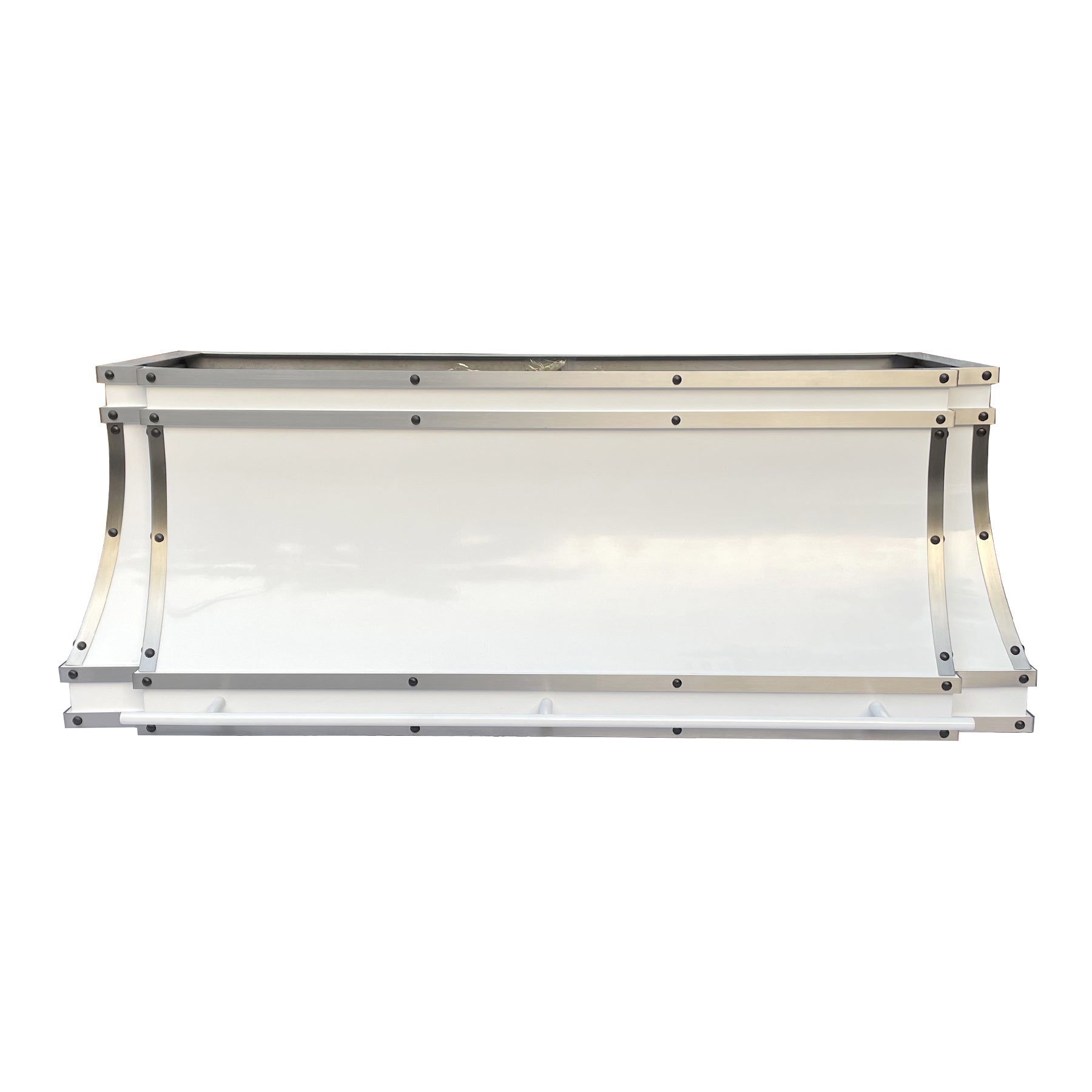 Premium RHM Sweep White Stainless Steel Custom Range Hood H33 for Shirvana - Modern Kitchen Ventilation for Smoke & Odor Removal