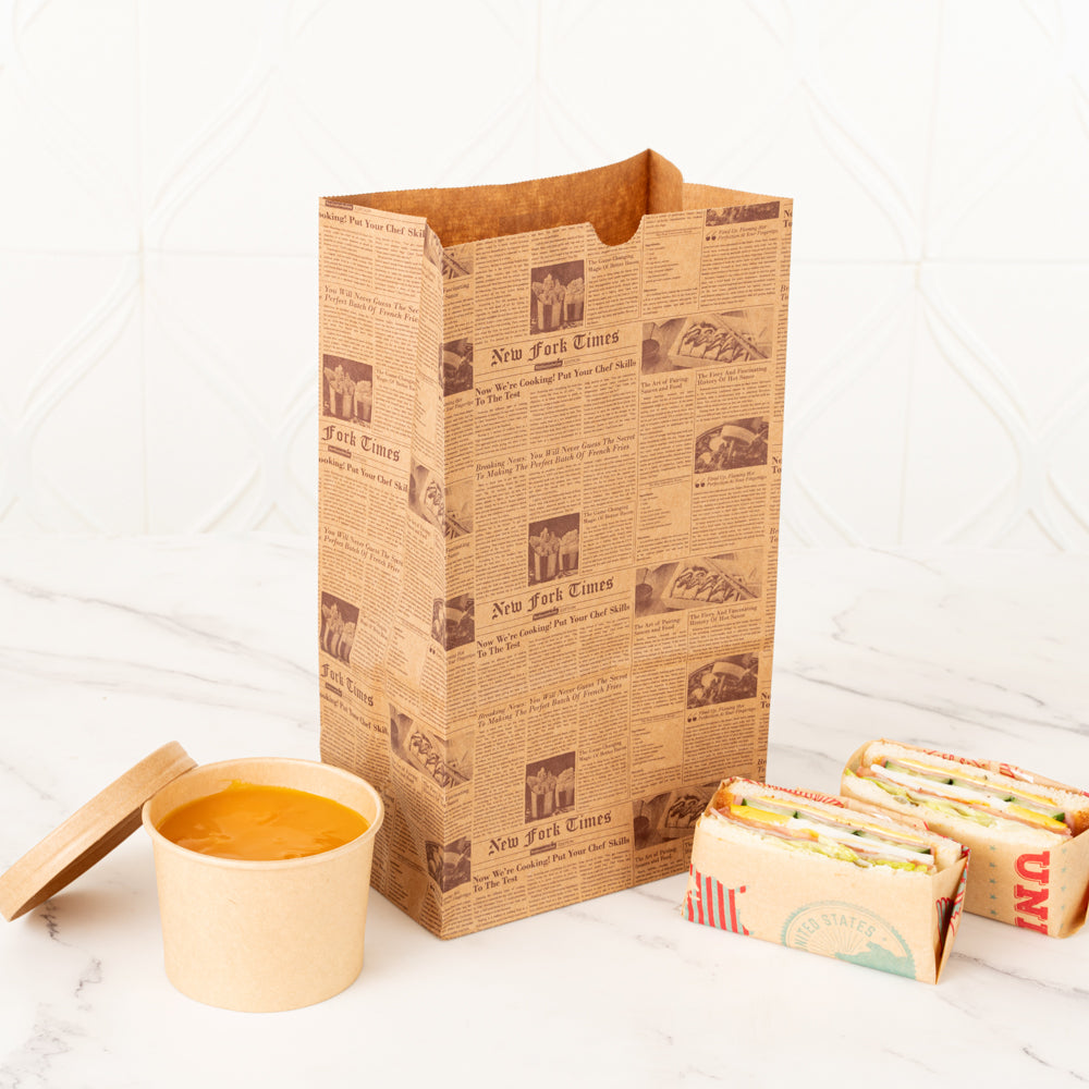 Eco-Friendly Kraft Paper Bags 12 lb, 7 x 4.25 x 12.5 Inches - 100 Count Box - Perfect for Grocery, Retail & Gift Packaging