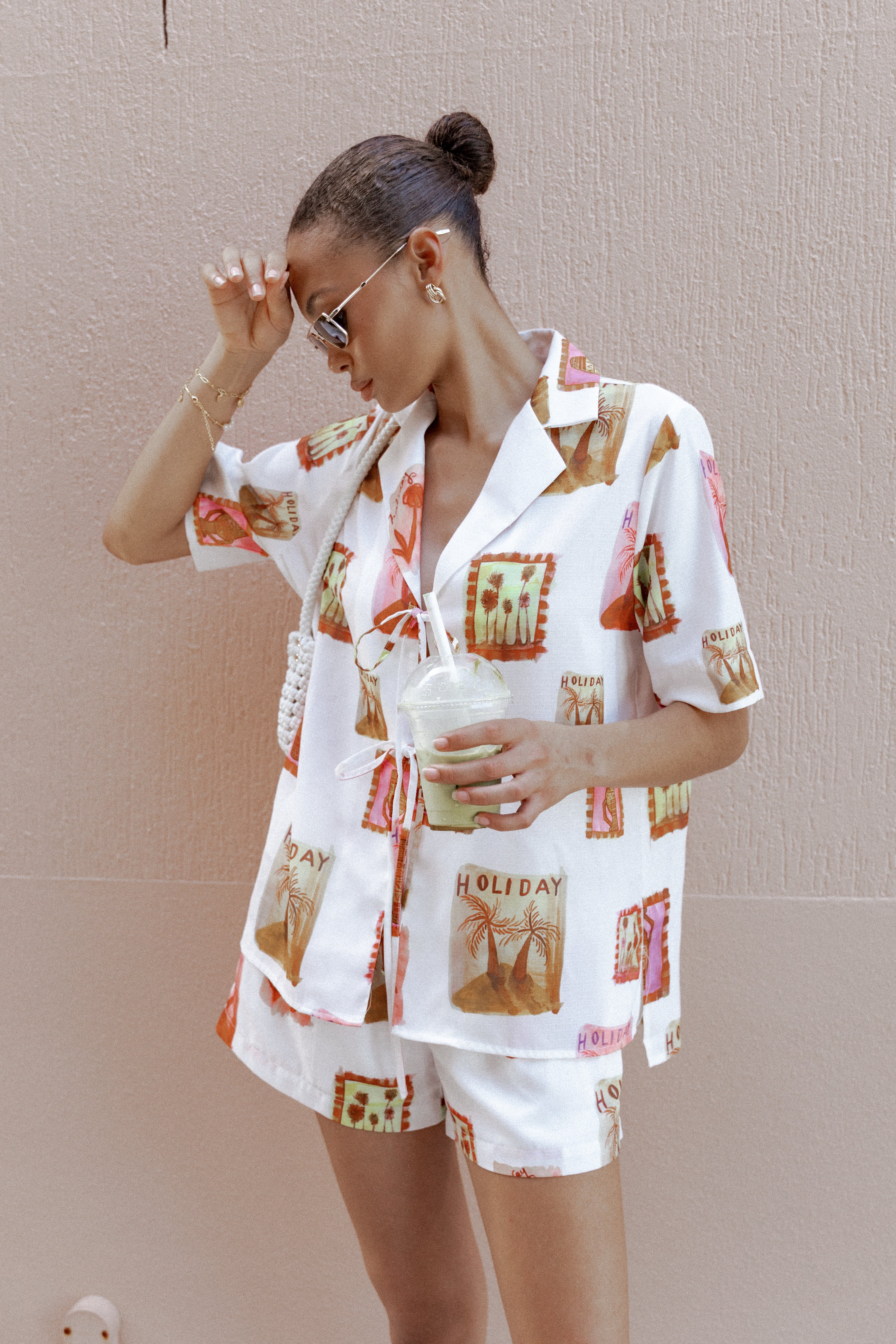 Aaliyah Tie Front Top - Women's Fashion Blouse in White & Multi Colors | Perfect for Casual Outings, Date Nights & Summer Wear