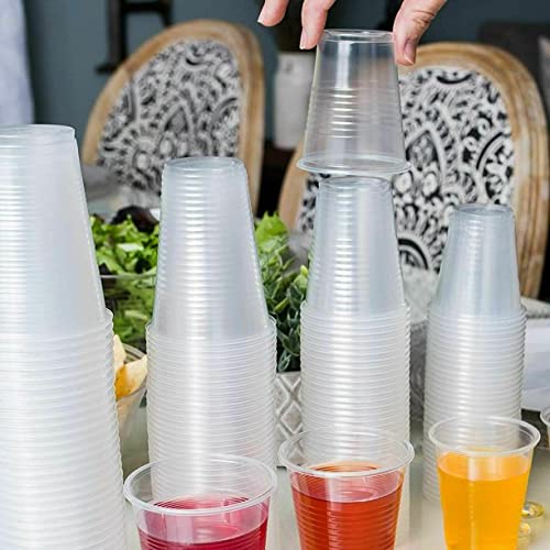 7 Oz Clear Plastic Disposable Drinking Cups - Bulk Pack of 100, BPA-Free Party Cups for Cold Beverages, Perfect for Home, Office, and Outdoor Gatherings