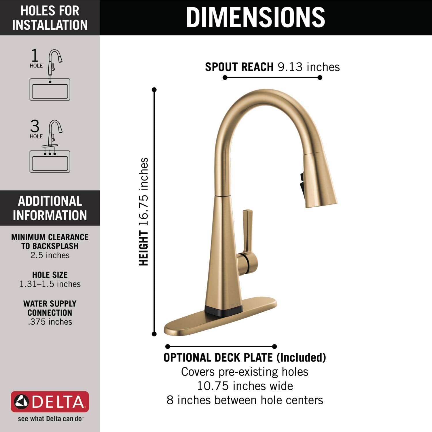 Delta Faucet Lenta Gold Touch Kitchen Faucet with Pull Down Sprayer - Touch2O Technology, Champagne Bronze 19802TZ-CZ-DST | Modern Kitchen Sink Faucet for Easy Cooking & Cleaning